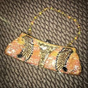 Yellow Embellished Clutch